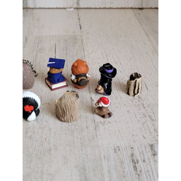 Miniature friends of forest raccoons squirrel Hedgehog owl unique set figure - Picture 11 of 12